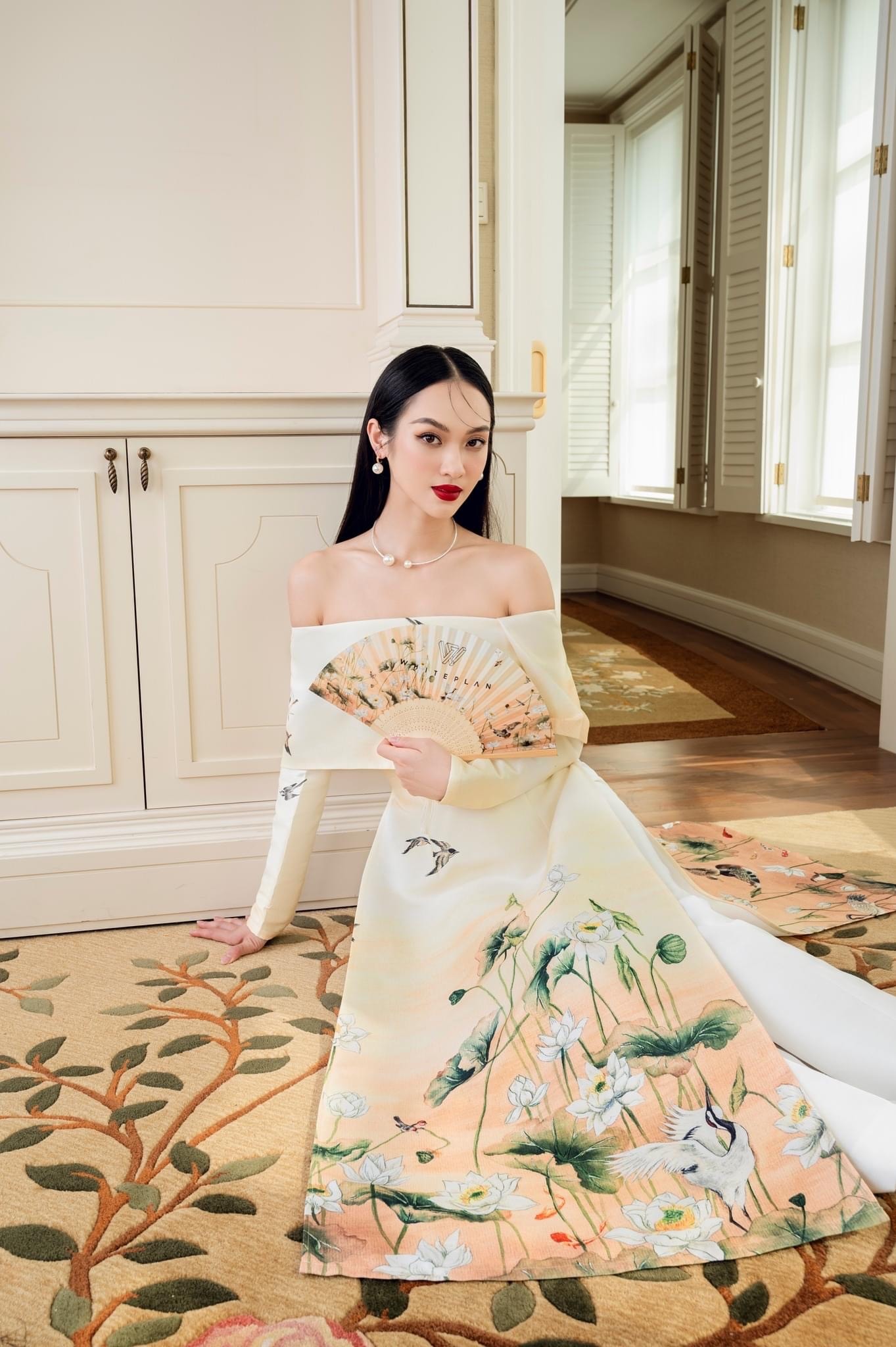 SET AODAI HOA SEN 1 x QUAN AODAI