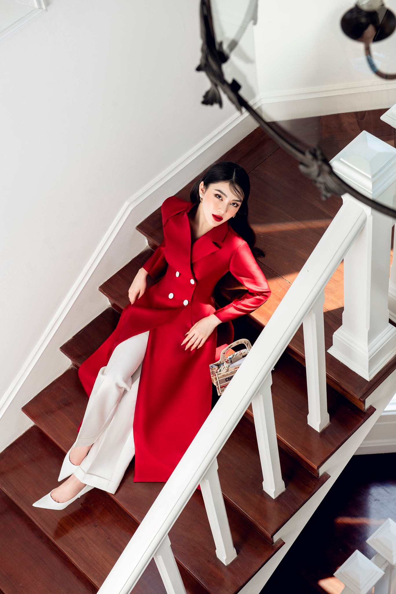 SET ÁO DÀI RED 4 X QUẦN ÁO DÀI TRẮNG