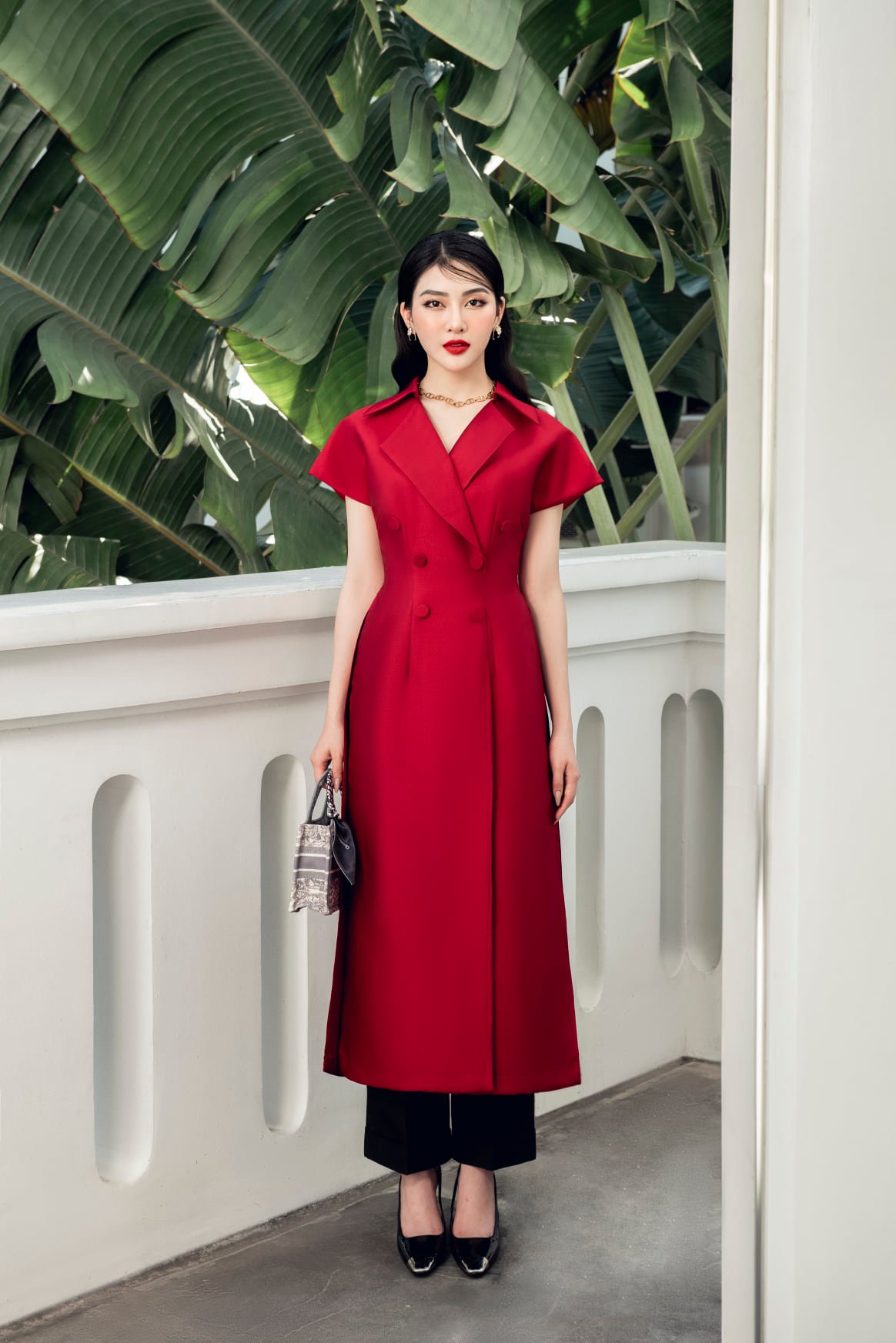 SET ÁO DÀI RED 3 X QUẦN ÁO DÀI ĐEN